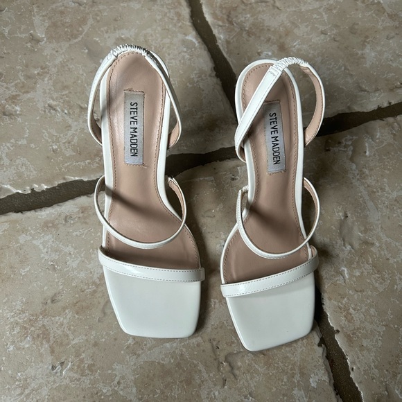 Steve Madden White Strap Heels - Picture 5 of 5